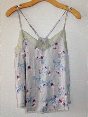 La Miel Womens Beigle Floral Lace Cami Tank Top S